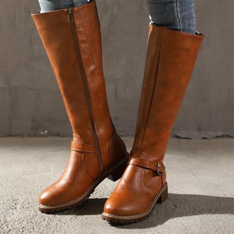 CM | Botas altas de mujer con hebilla y tacón