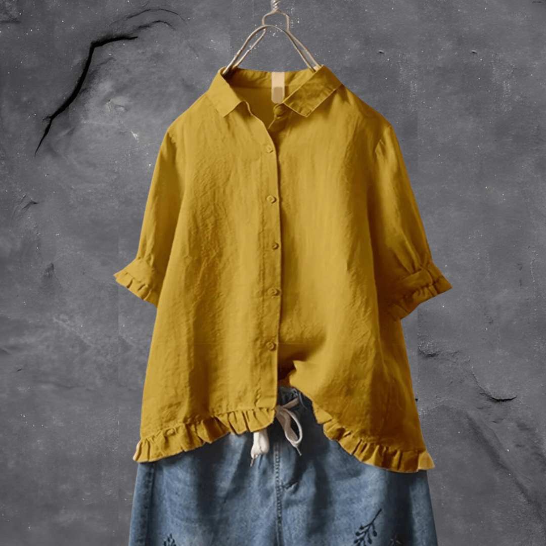 CM | Lujosa blusa de lino