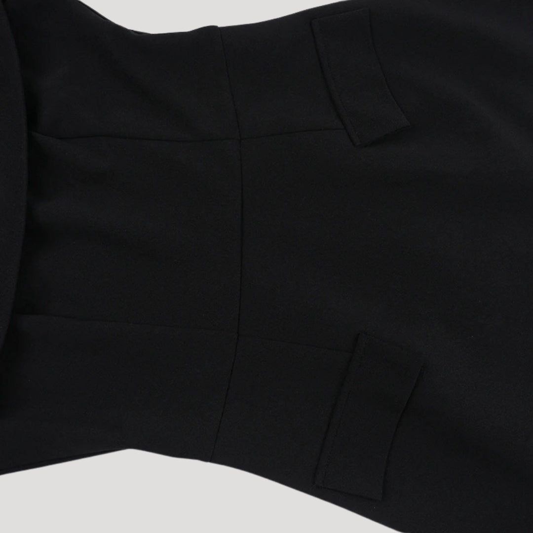 CM | Minivestido negro de hombros descubiertos para mujer