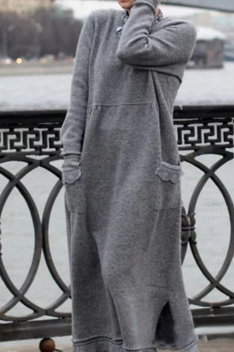CM | Vestido largo de jersey con bolsillos