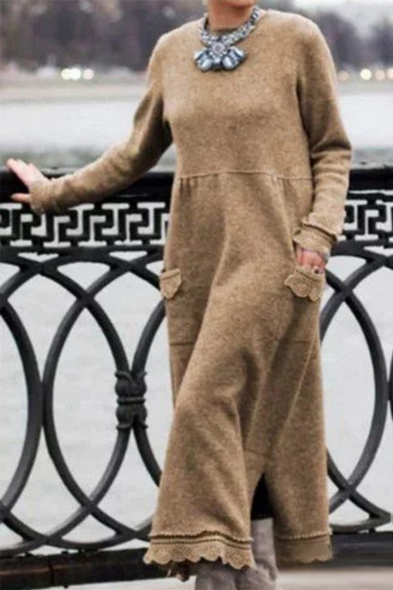 CM | Vestido largo de jersey con bolsillos