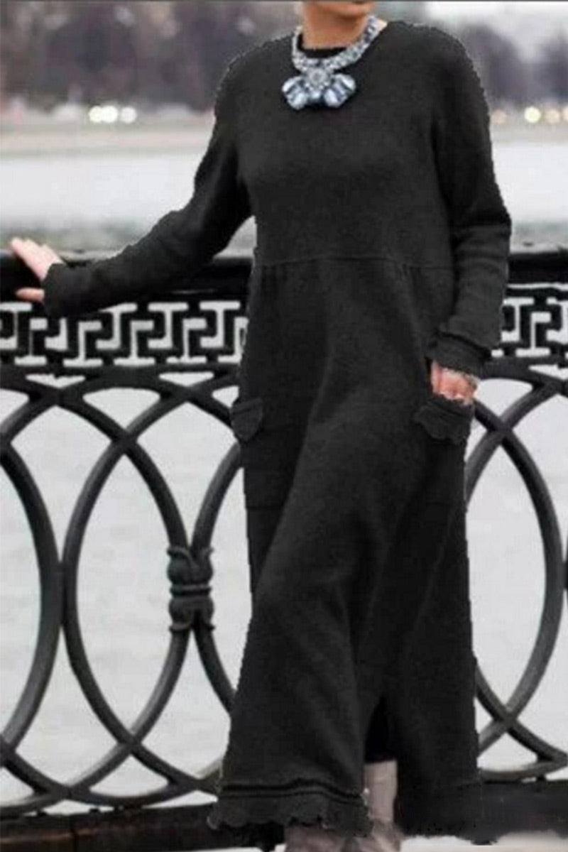 CM | Vestido largo de jersey con bolsillos