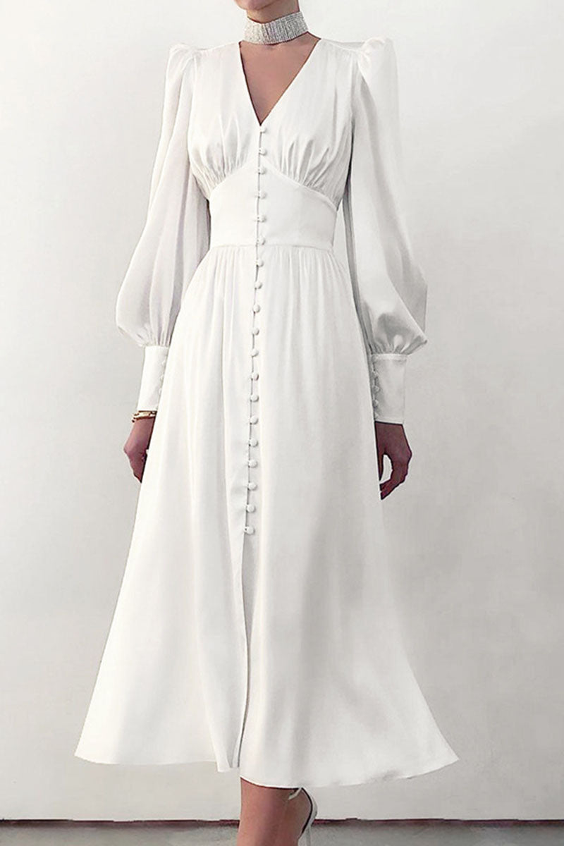 CM | Vestido largo de satén con cinturón
