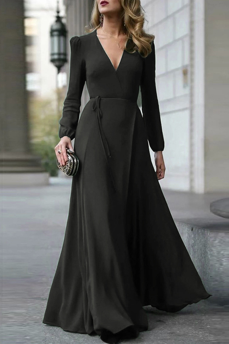 CM | Vestido largo con envoltura look rojo