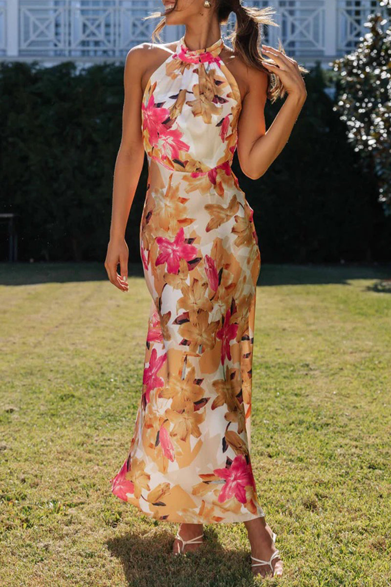 CM | Vestido largo y vaporoso con estampado floral