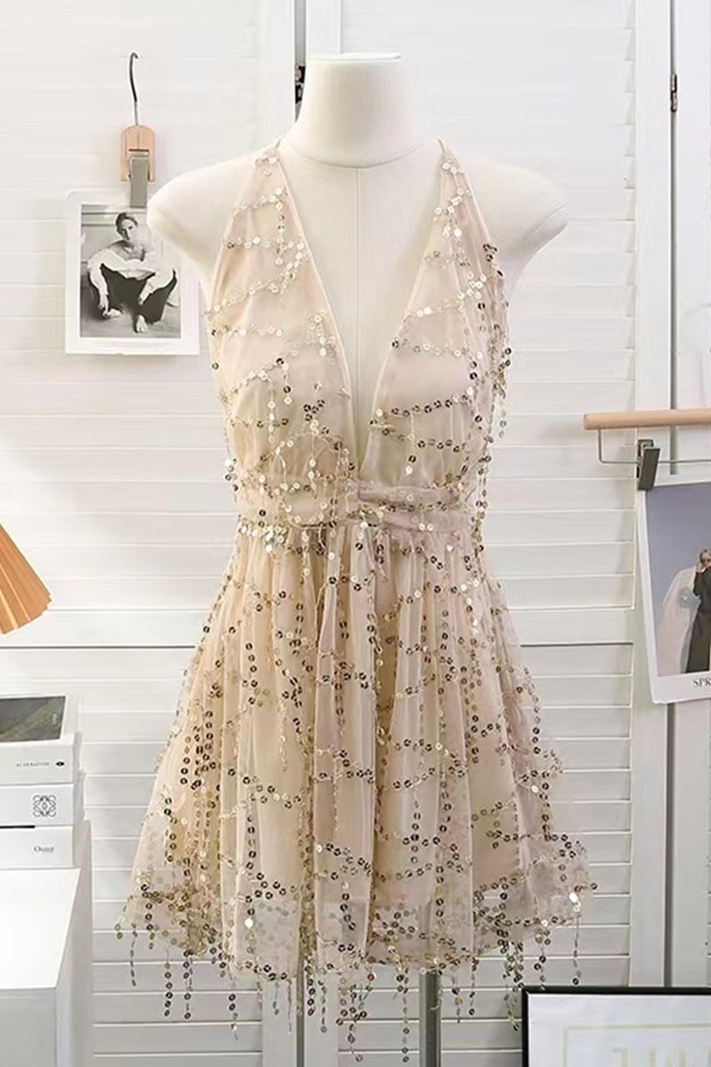 CM | Mini vestido de tul brillante