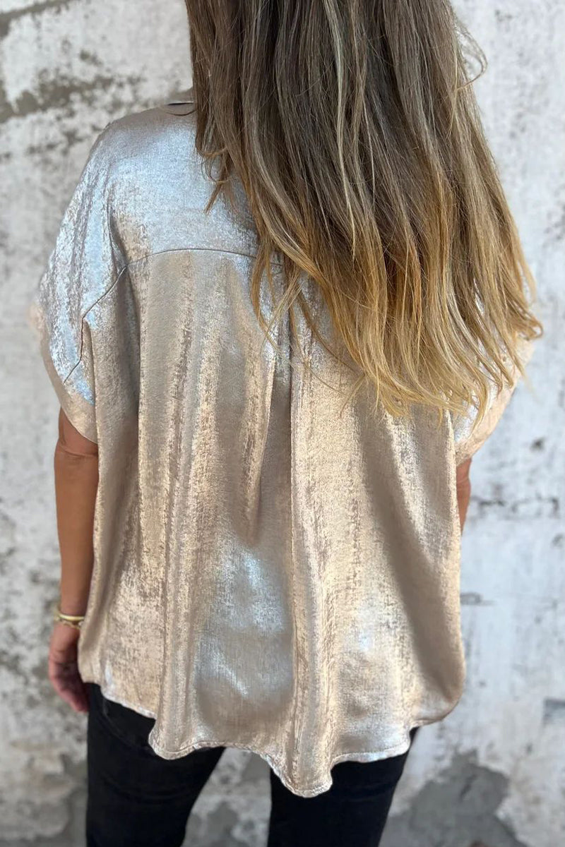 CM | Blusas con cuello vuelto y estampado bronceado (5 colores)