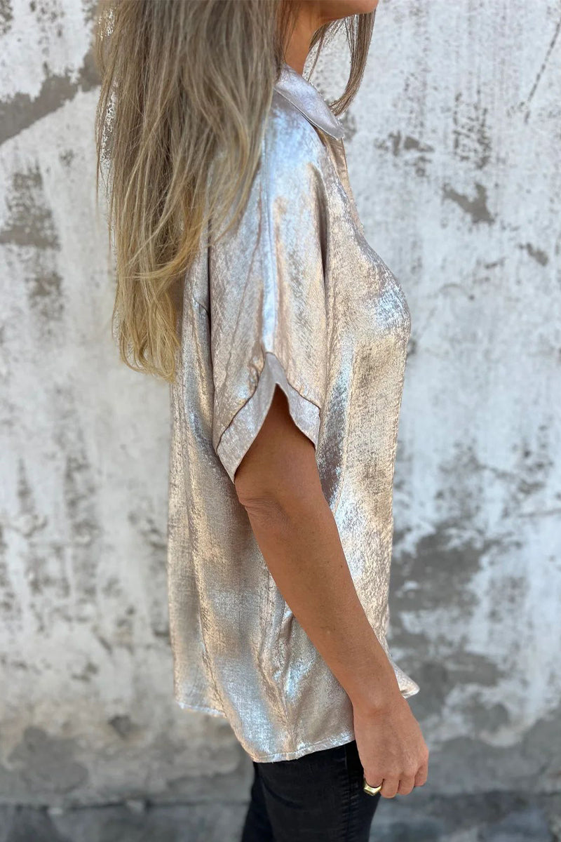 CM | Blusas con cuello vuelto y estampado bronceado (5 colores)