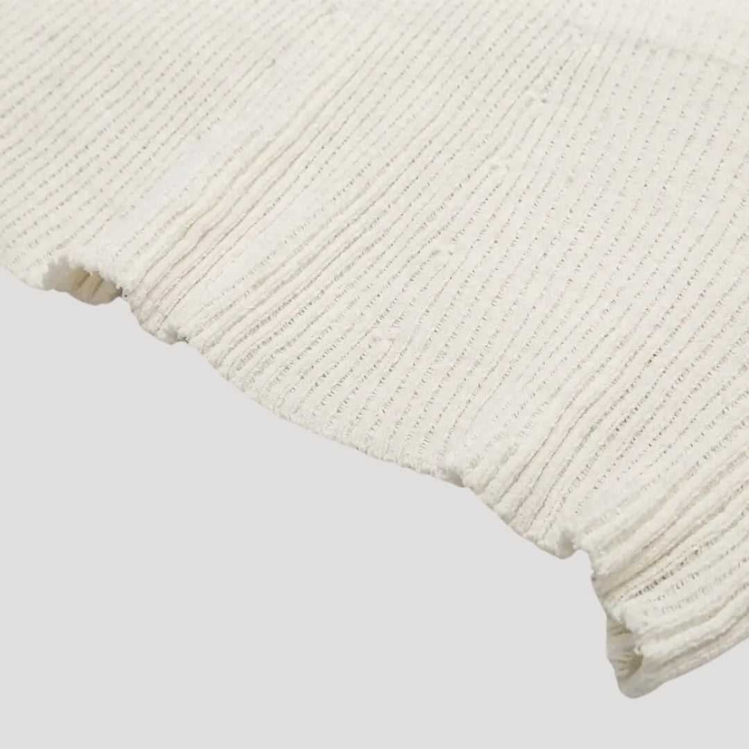 CM | Minivestido de punto de canalé de manga larga para mujer