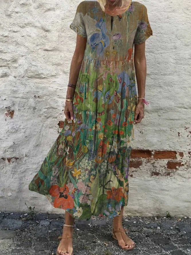 CM | Vestido midi floral de vacaciones