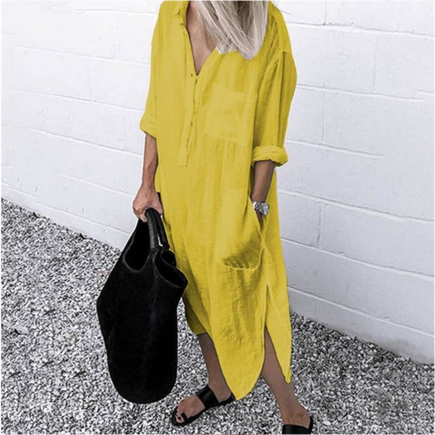 CM | vestido blusa de gran tamaño de moda para las mujeres