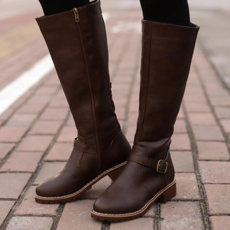 CM | Botas altas de mujer con hebilla y tacón