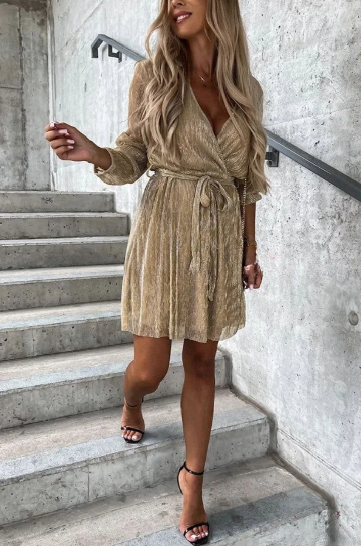 CM | Mini vestido de fiesta de manga larga Night of Luxury