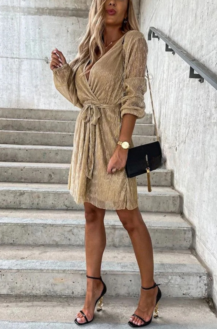 CM | Mini vestido de fiesta de manga larga Night of Luxury