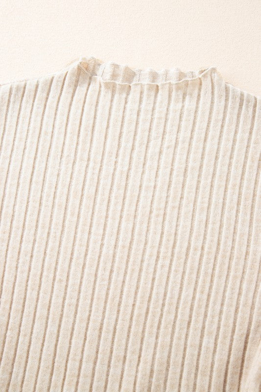 CM | Vestido corto abstracto de punto acanalado con cinturón
