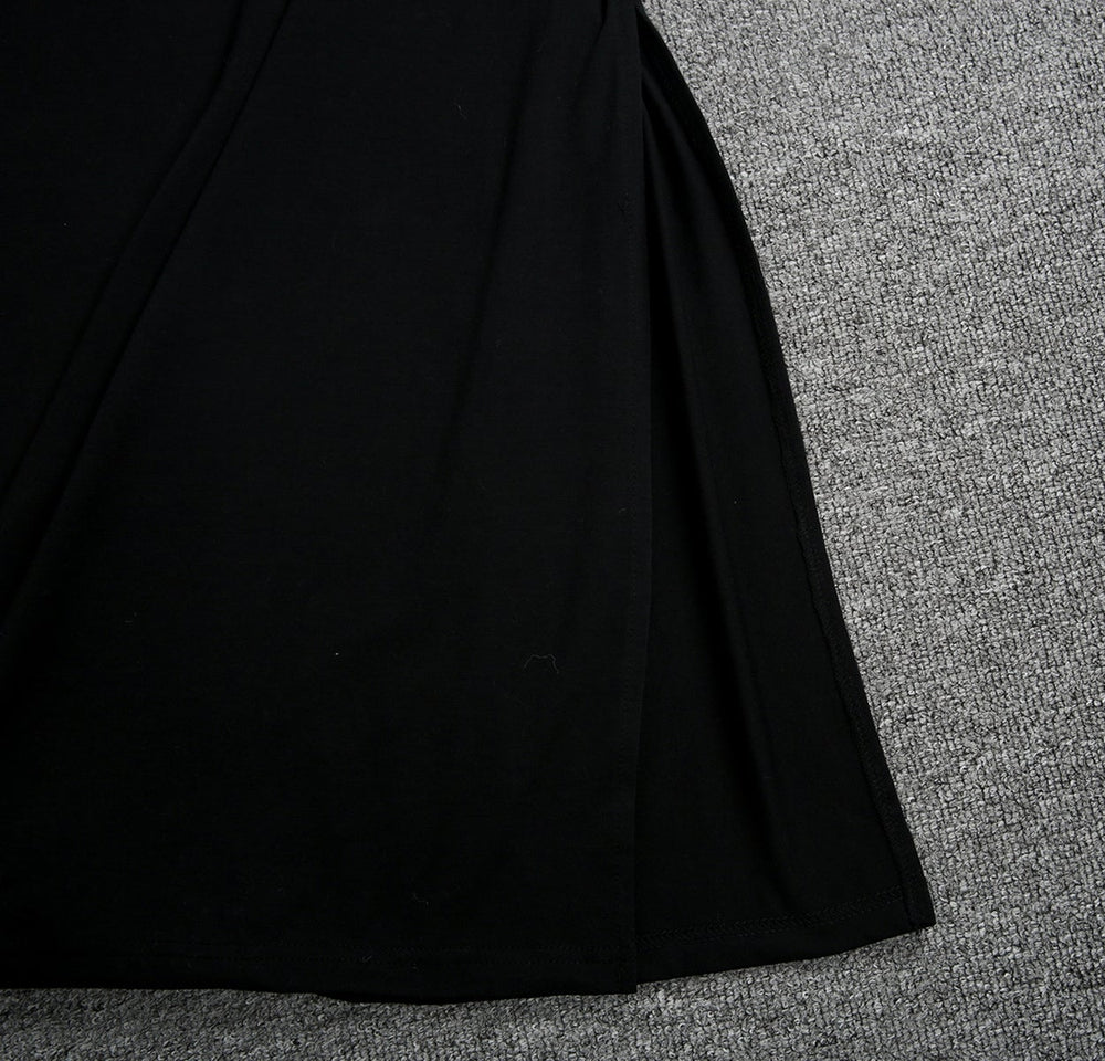 CM | Maxivestido de mujer - Material suave y ligero - Mangas cortas - Corte relajado - Escote redondo - Abertura lateral - Bolsillos