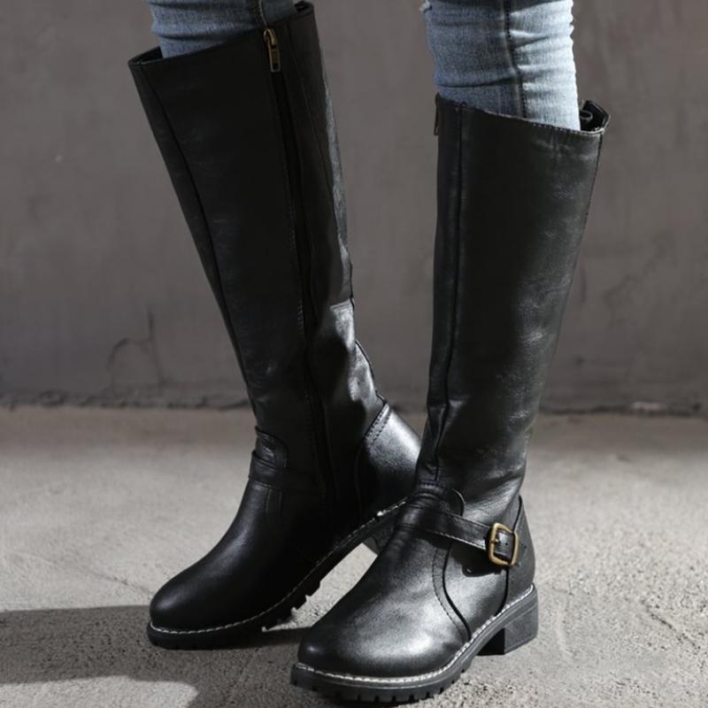 CM | Botas altas de mujer con hebilla y tacón