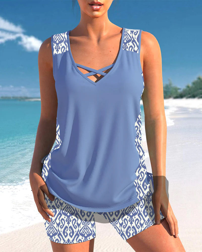 CM | Tankini con estampado geométrico