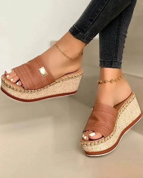 CM | - Sandalias abiertas con tacón de cuña