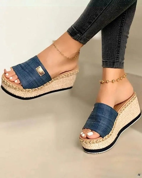 CM | - Sandalias abiertas con tacón de cuña