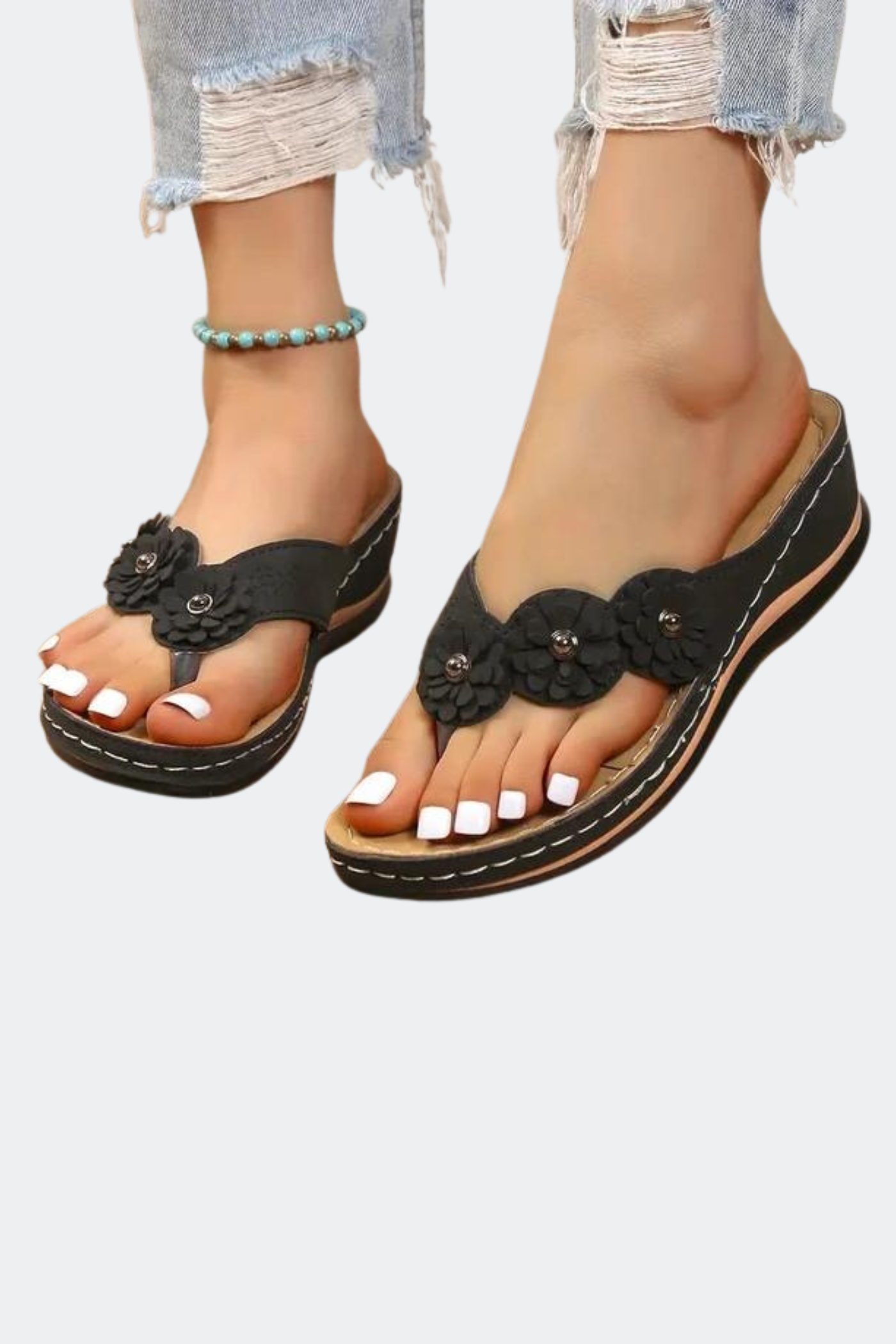 CM | sandalias ortopédicas de verano con estampado floral para mujer - Felice