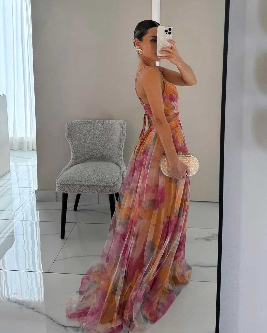 CM | Maxi vestido con encantador estampado floral