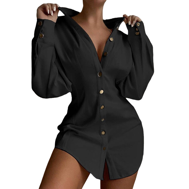 CM | Blusa de moda con tapeta de botones para mujer