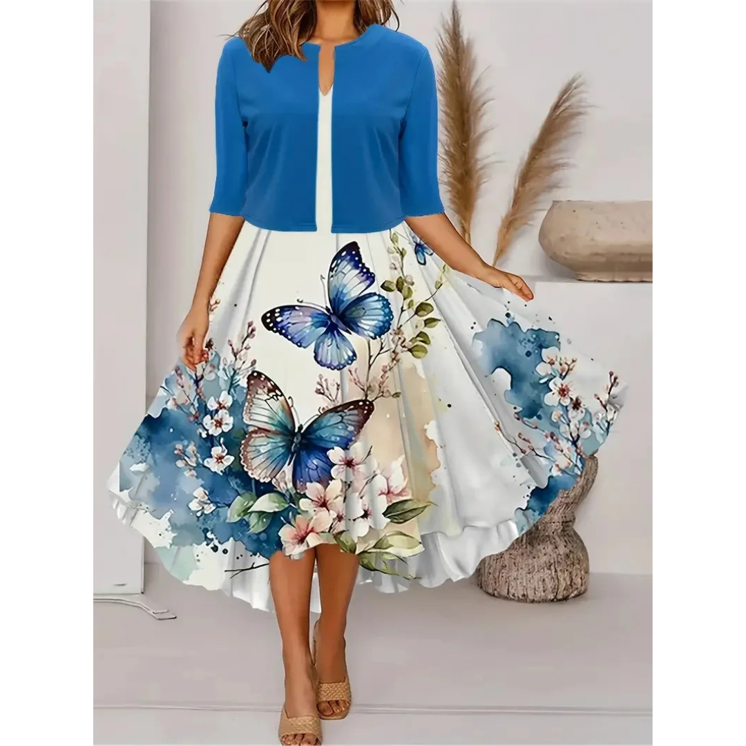 CM | Minivestido plisado de manga corta