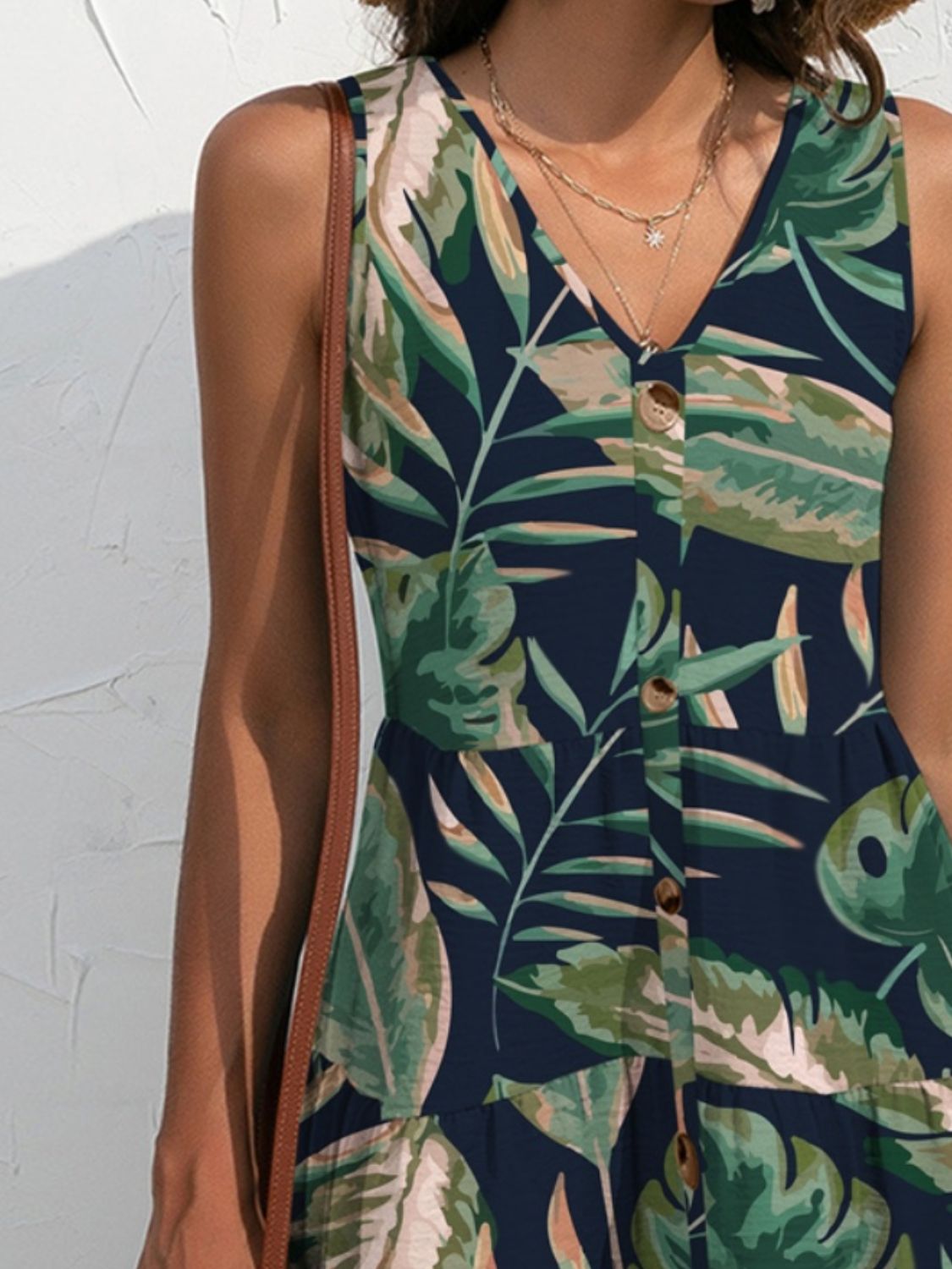 CM | FAM-FAM Mini vestido estampado sin mangas y escote en V