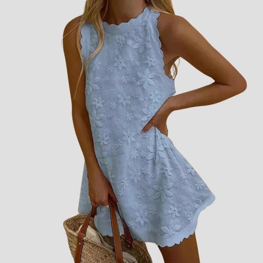CM | Minivestido de mujer sin mangas con estampado floral