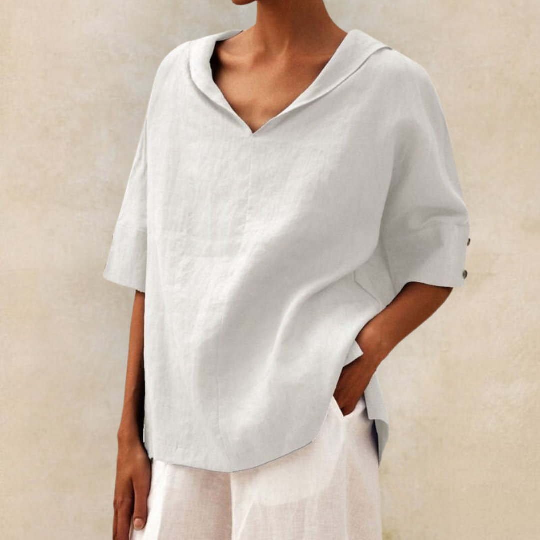CM | BLUSA OVERSIZE DE ALGODÓN CON ESTILO