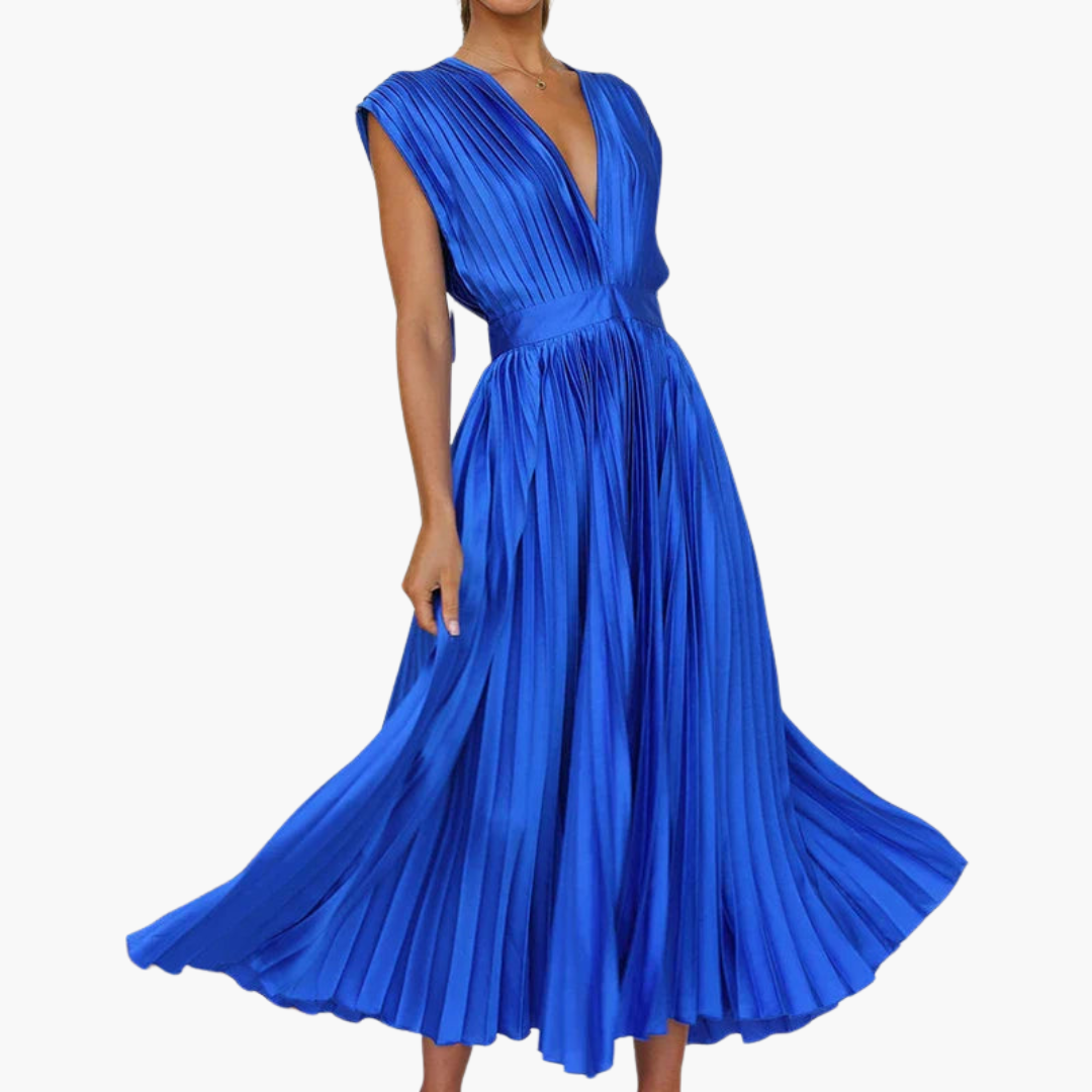 CM | Vestido midi floral con mangas abullonadas