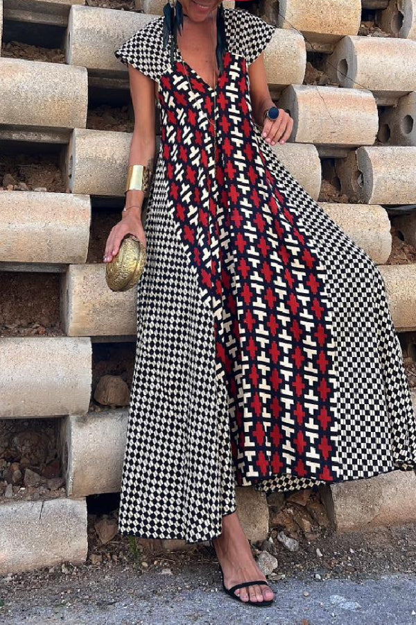 CM | MARIN ROJO-NEGRO, VESTIDO LARGO