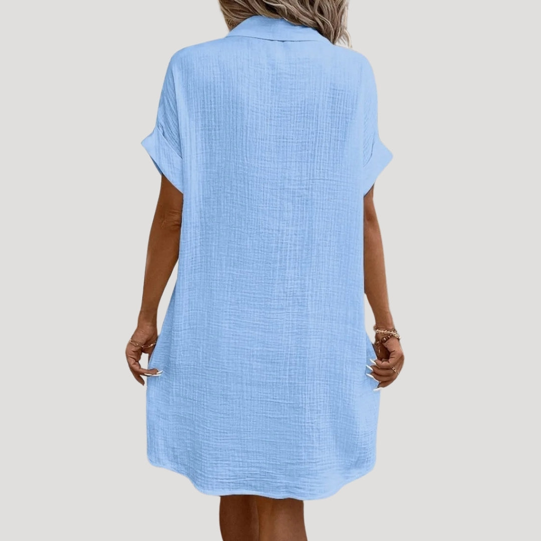 CM | Minivestido camisero abotonado de mujer