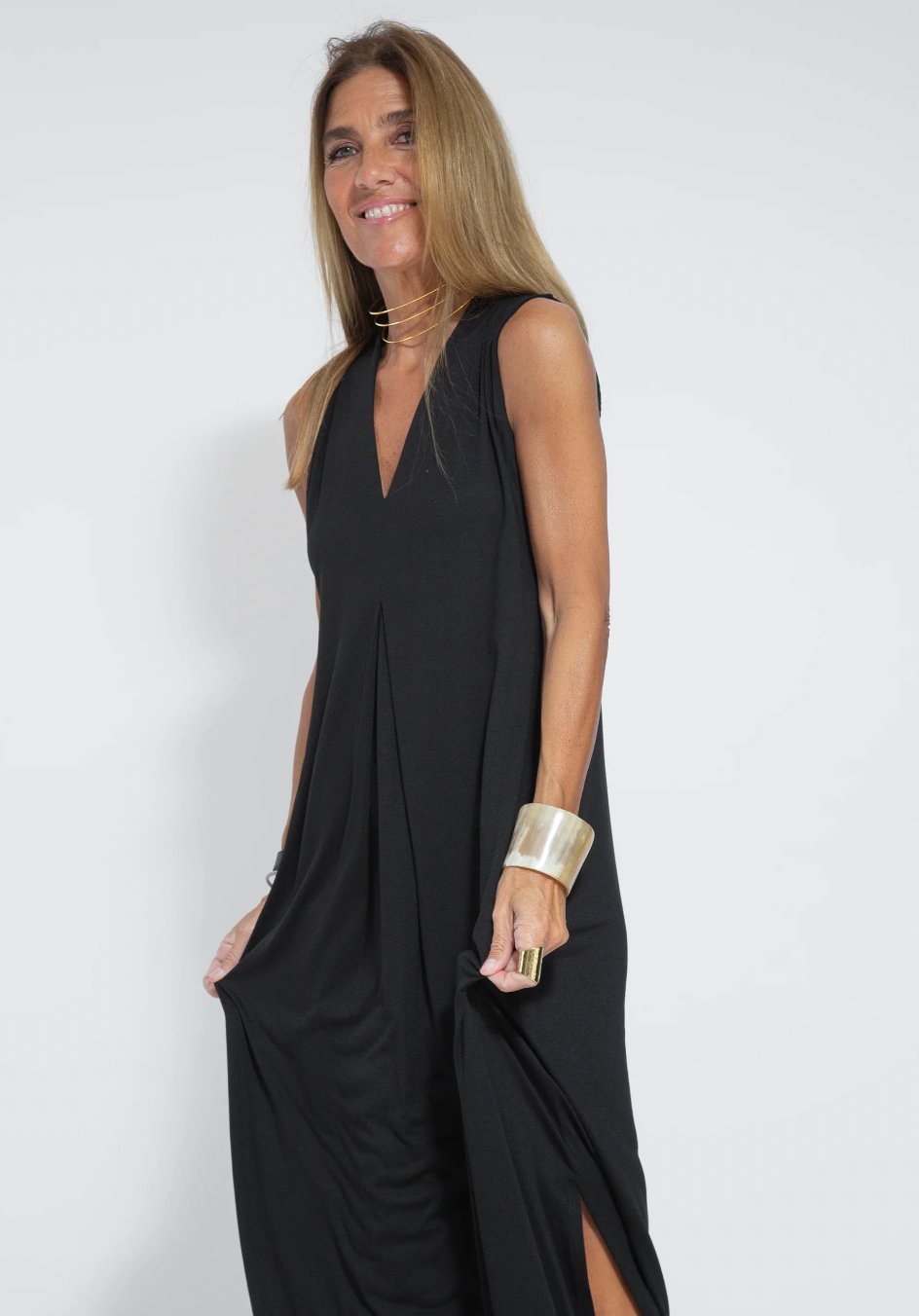 CM | Conjunto de vestido largo adelgazante y chaleco