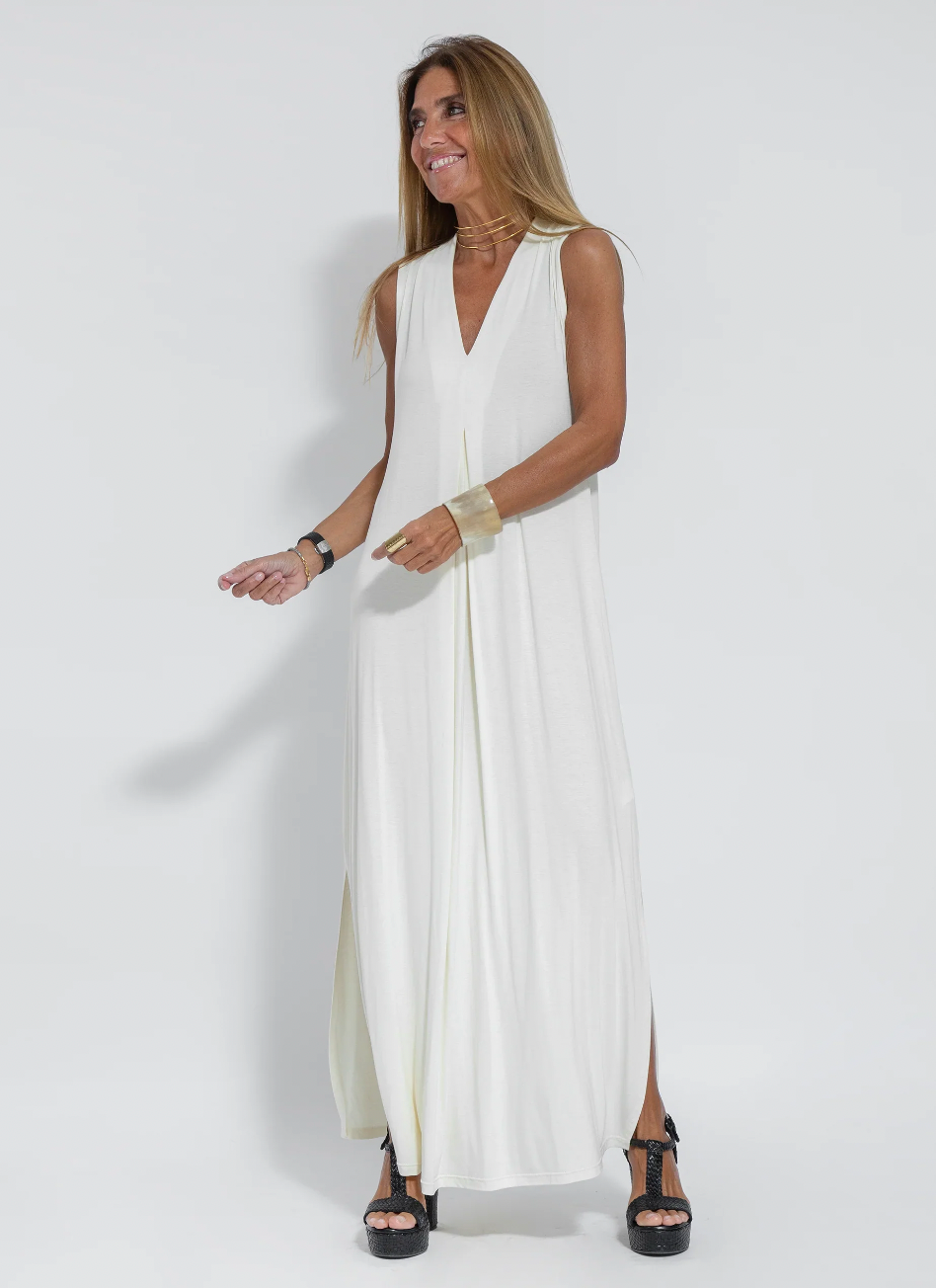 CM | Conjunto de vestido largo adelgazante y chaleco