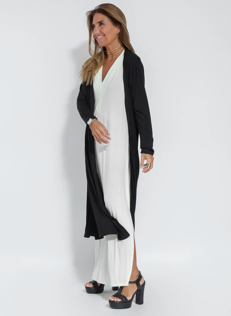CM | Conjunto de vestido largo adelgazante y chaleco