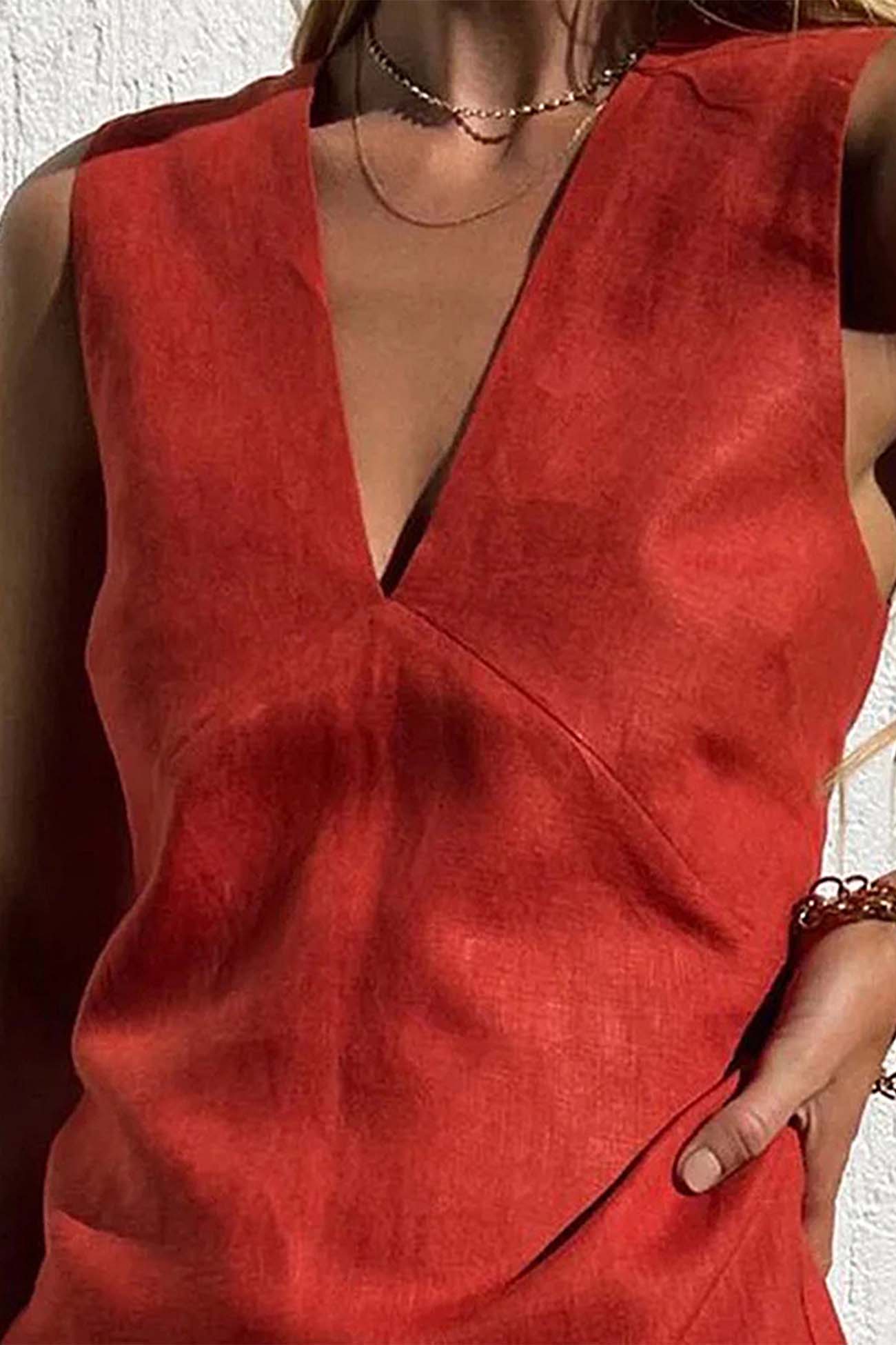 CM | Minivestido de mujer con cuello en V