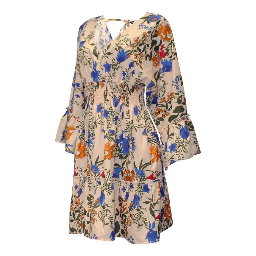 CM | Mini vestido línea A con escote en V y estampado floral AH445