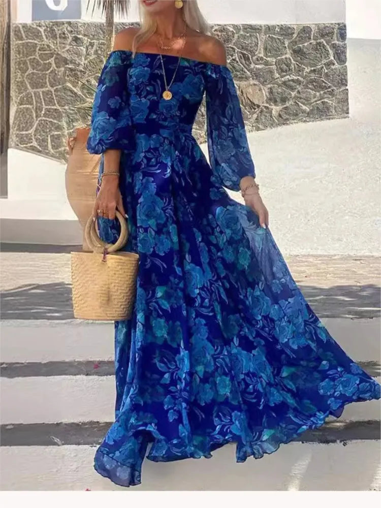 CM | Elegante maxi vestido con hombros descubiertos