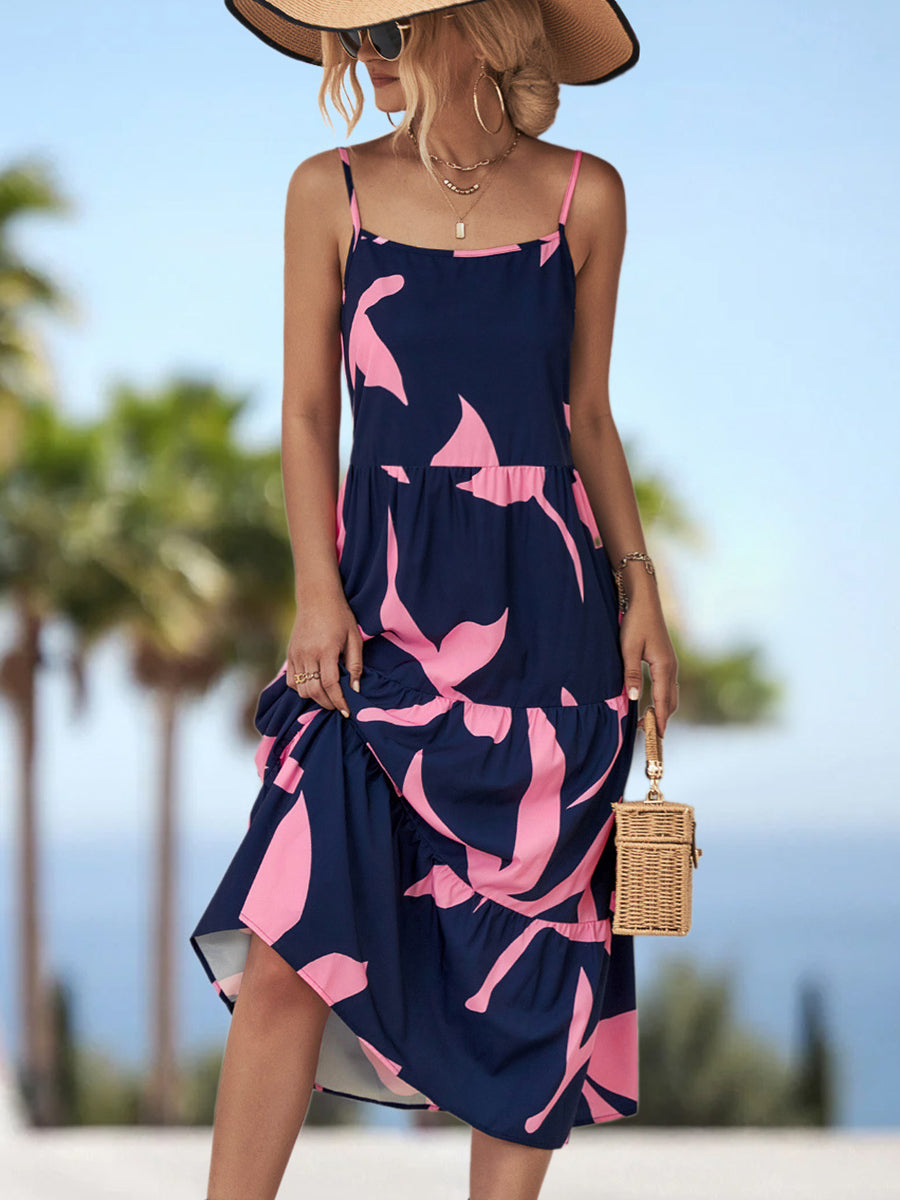 CM | Vestido midi estampado con tirantes