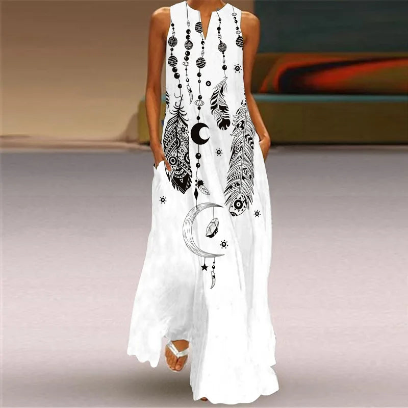 CM | Moda y sexy mujeres hendidura v-cuello maxi vestido