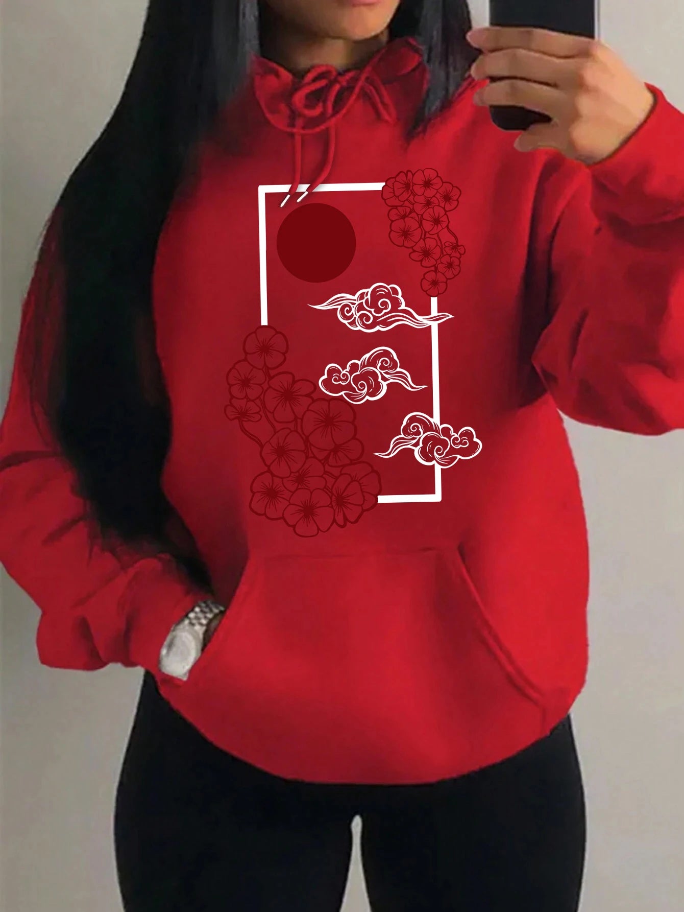 Acogedor y chic Sudadera con capucha