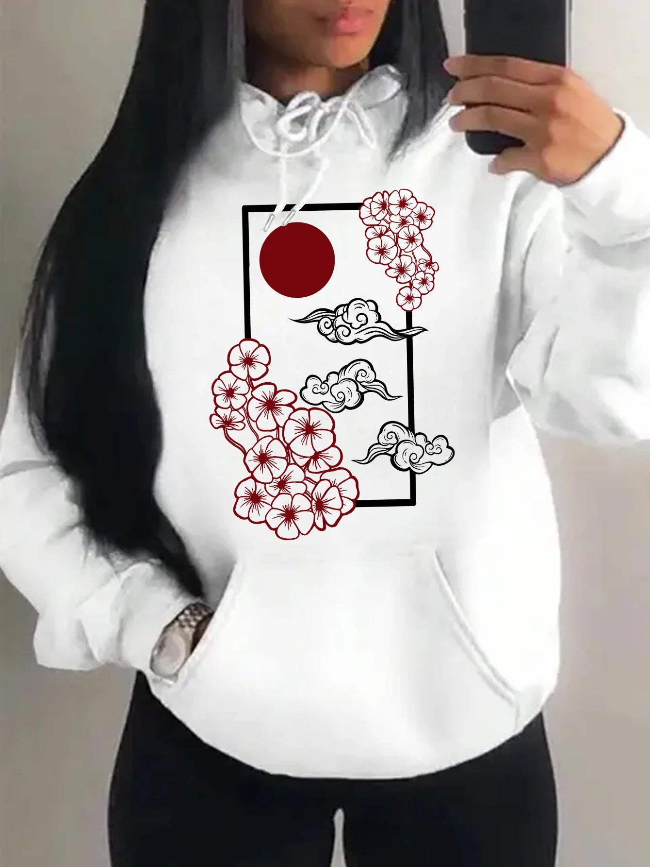 Acogedor y chic Sudadera con capucha