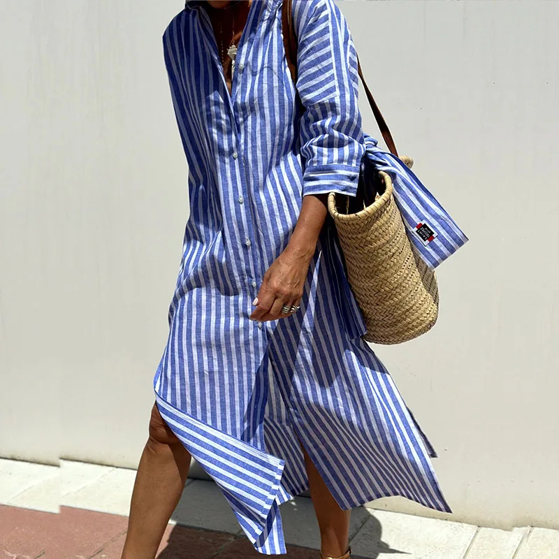 CM | Cómodo vestido midi a rayas