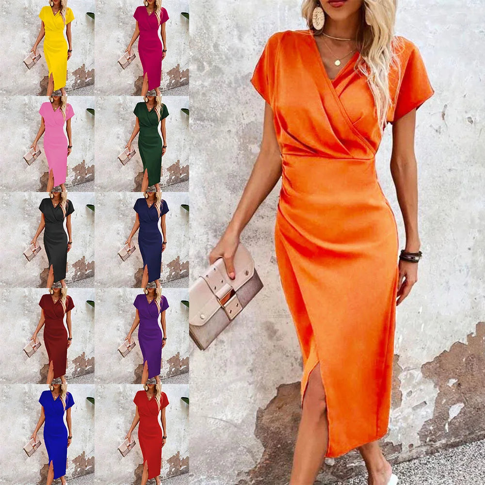 CM | Ligero y juguetón mini vestido con escote en V para mujer