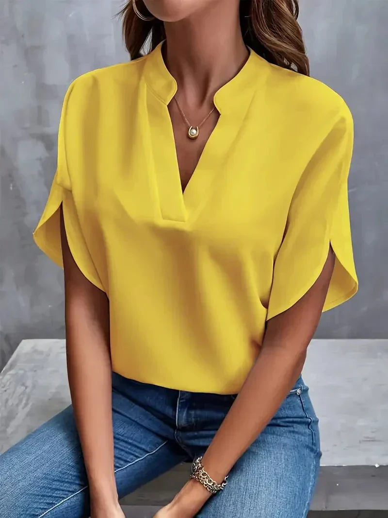 CM | Ortrud Luxe Elegante blusa de gasa para mujer