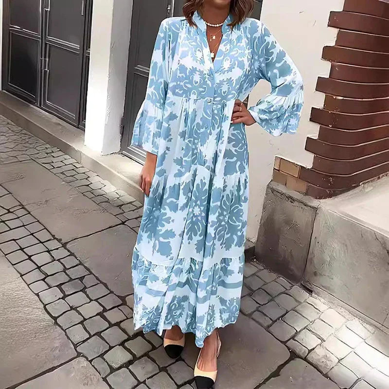 CM | maxi vestido boho estampado a la moda