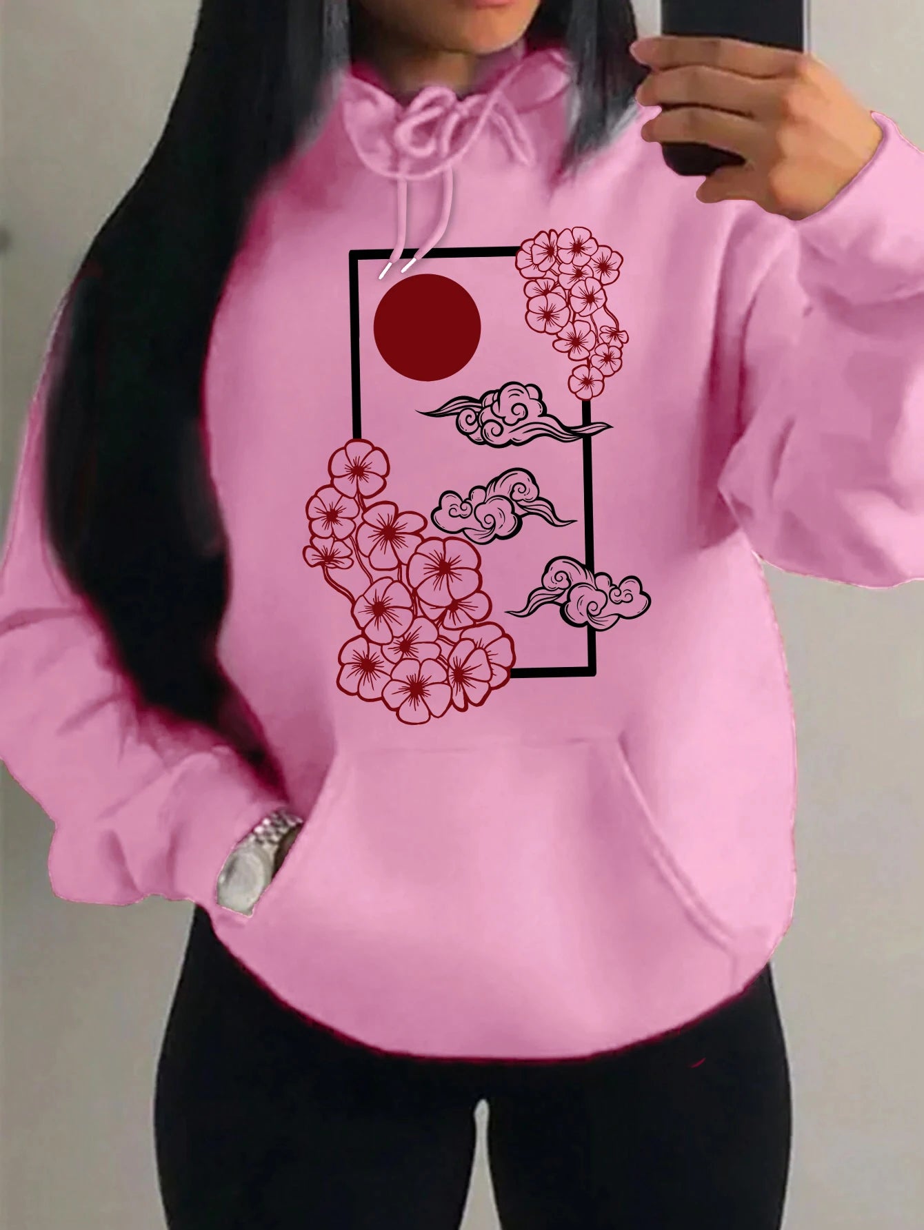Acogedor y chic Sudadera con capucha
