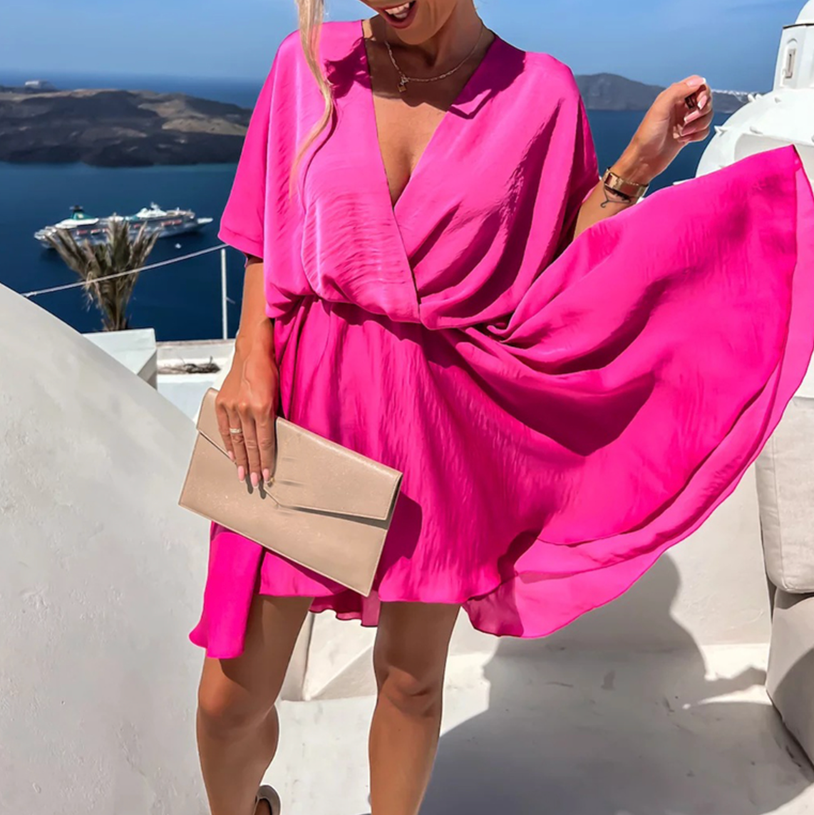 CM | Minivestido ancho de estilo veraniego y diseño moderno